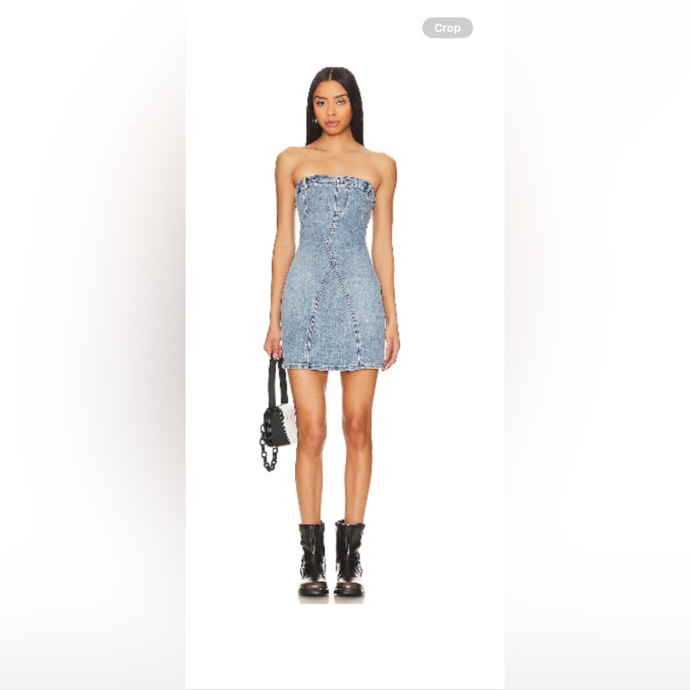 Denim Strapless Mini Dress